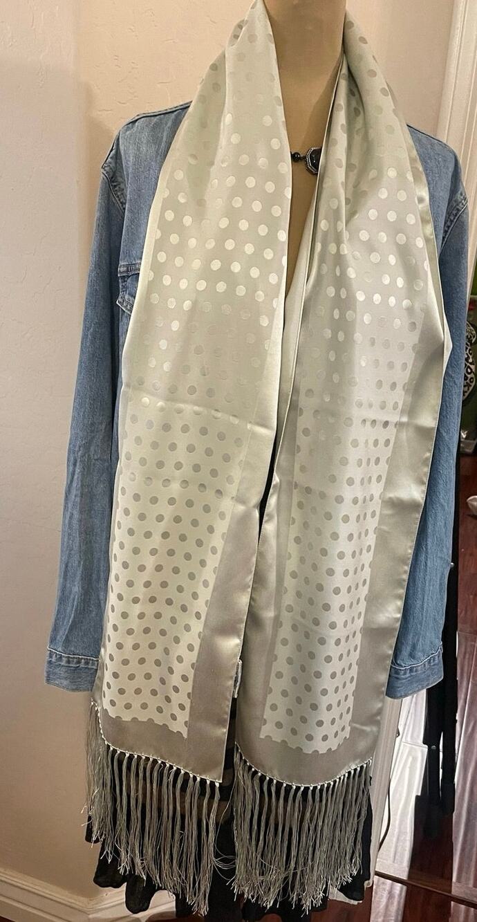 Marc Jacobs green polka dot 100% silk scarve